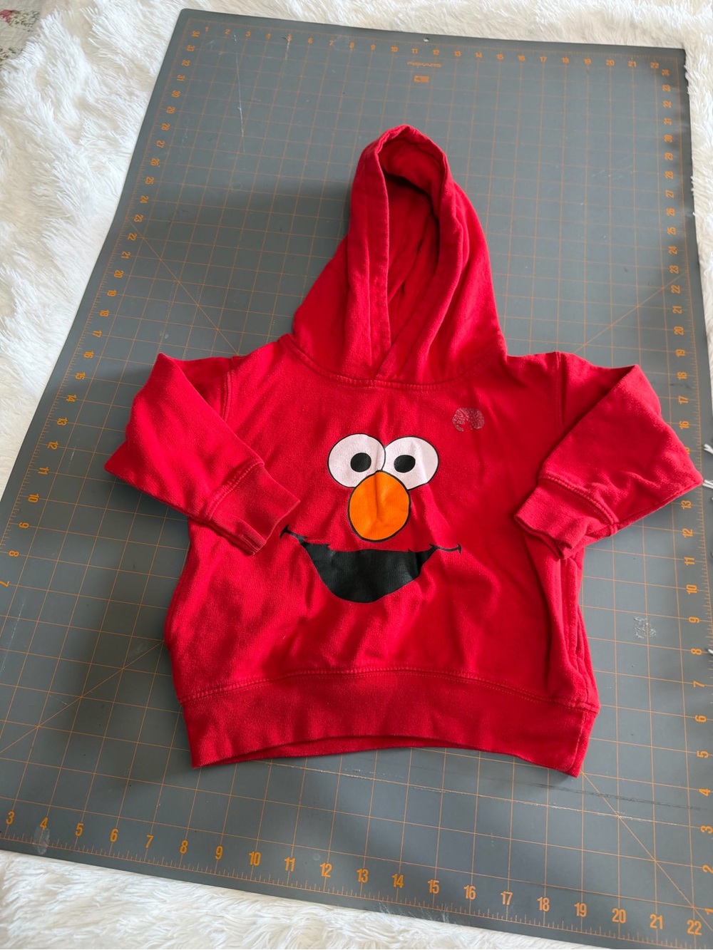 Rabbit Skins Red Kids Hoodie with Character Face has some flaws size 2T